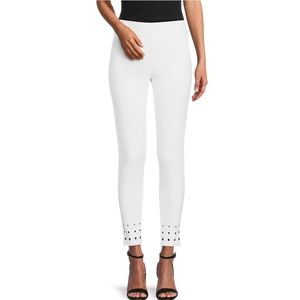 Slim Factor by Investments Ponte Knit Sequin Heat Set Pull-On Cropped Leggings